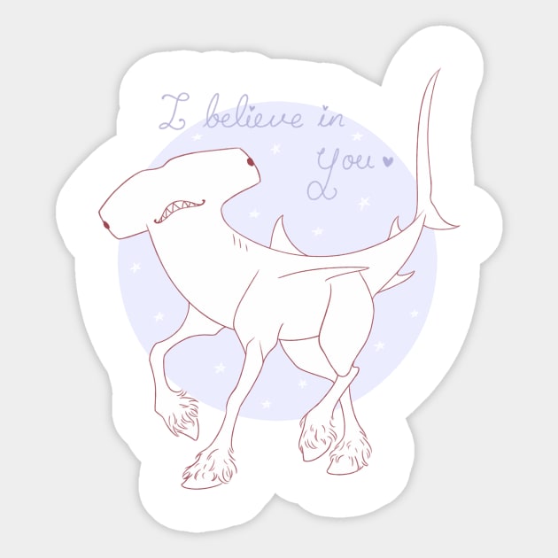 Shark Horse Blue Sticker by Naimly